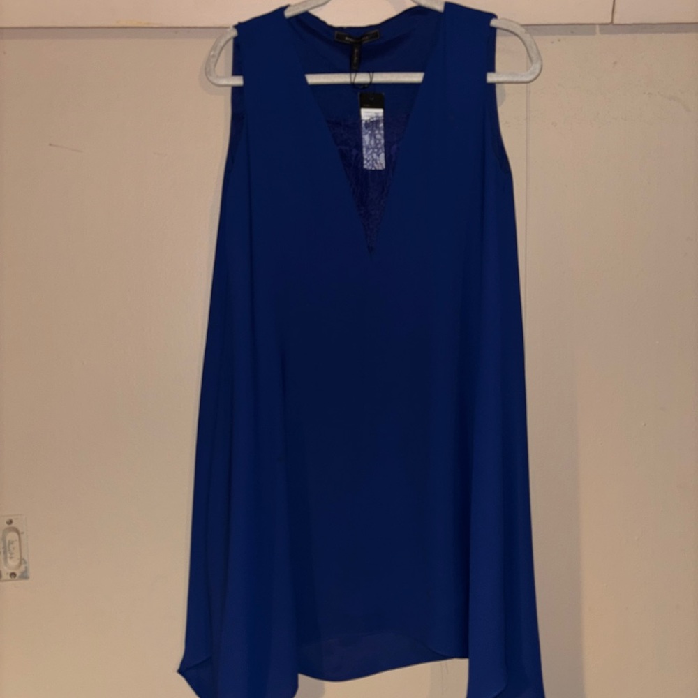 BCBGMaxAzria Blue Asymmetrical Blouse